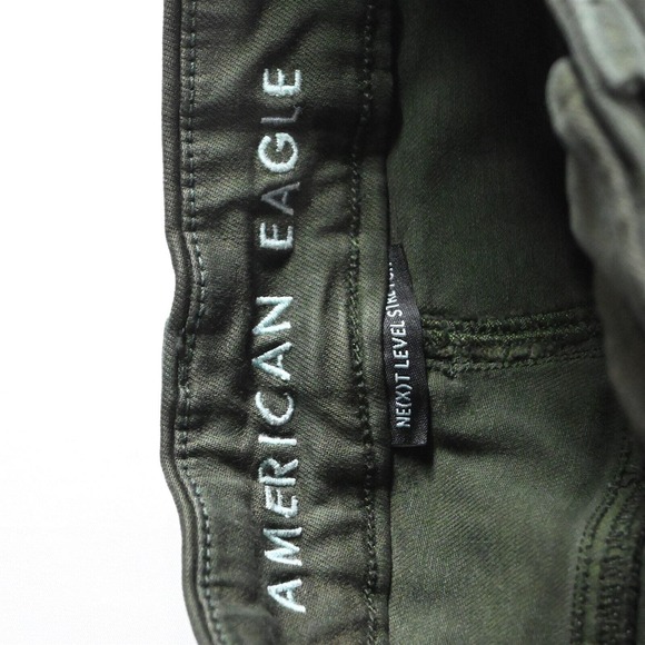 American Eagle 0 Jegging Knit Green Super Stretch Denim Womens Jeans‎ - Picture 6 of 9